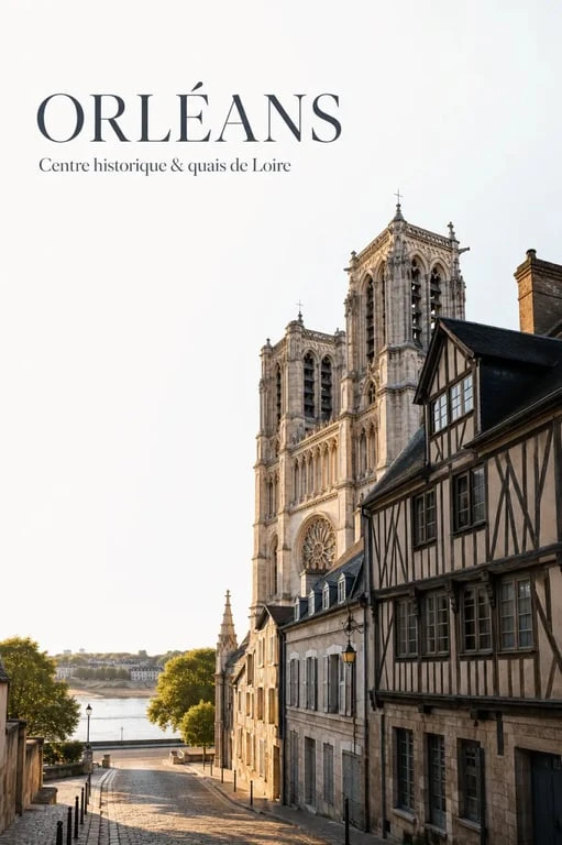 Centre Orléans : cathédrale Sainte-Croix et quais de Loire dans le centre historique