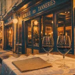 restaurant orléans rue de bourgogne : table de bistrot et menu cuisine française