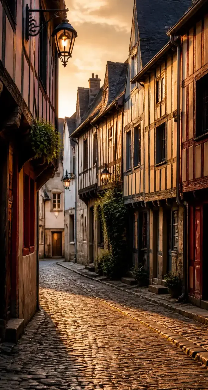 Maisons à colombages du vieux quartier médiéval d'Orléans