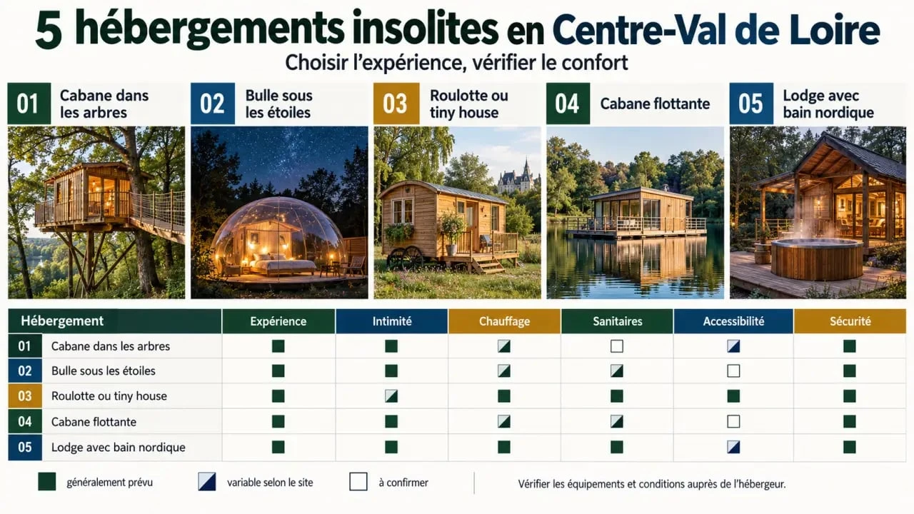 Hébergement insolite Centre-Val de Loire : cabane, bulle, roulotte, tiny house et lodge avec bain nordique