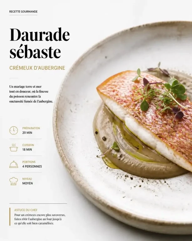 Plat signature de daurade sébaste au restaurant L'Ardoise à Orléans