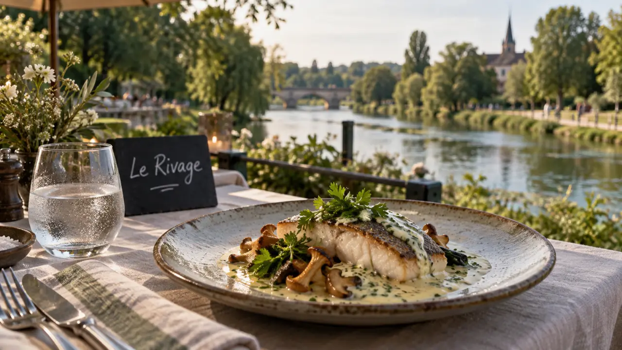 Restaurant bord du loiret orléans : Le Rivage, sandre aux herbes et vue sur les berges