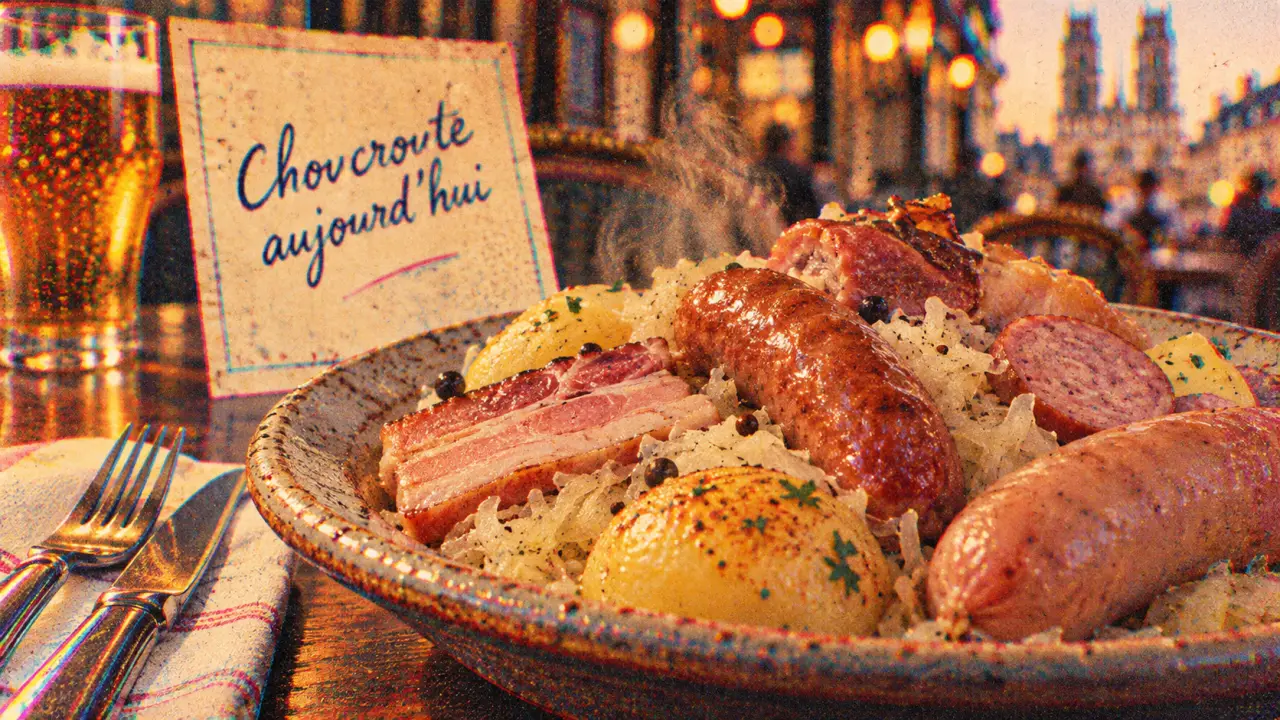 Restaurant choucroute Orléans : assiette de choucroute fumante