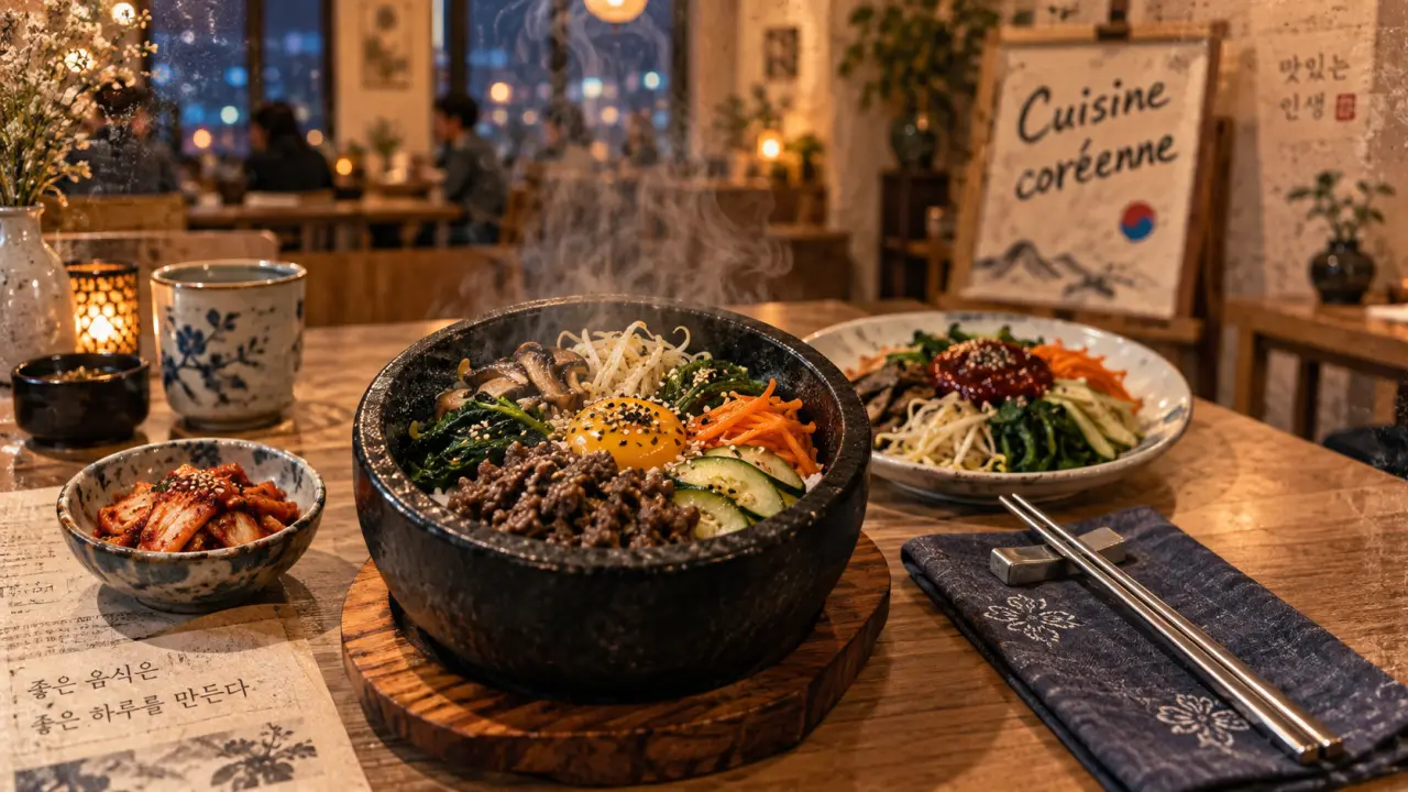 Restaurant kimme Orléans, dolsot fumant et kimchi rouge