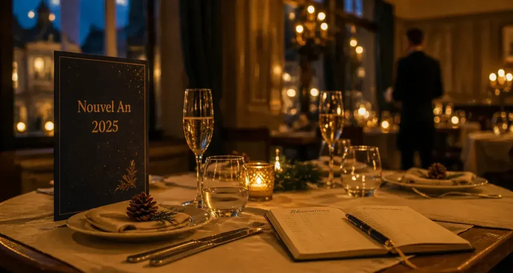 Restaurant nouvel an Orléans 2025 : table de fête au restaurant