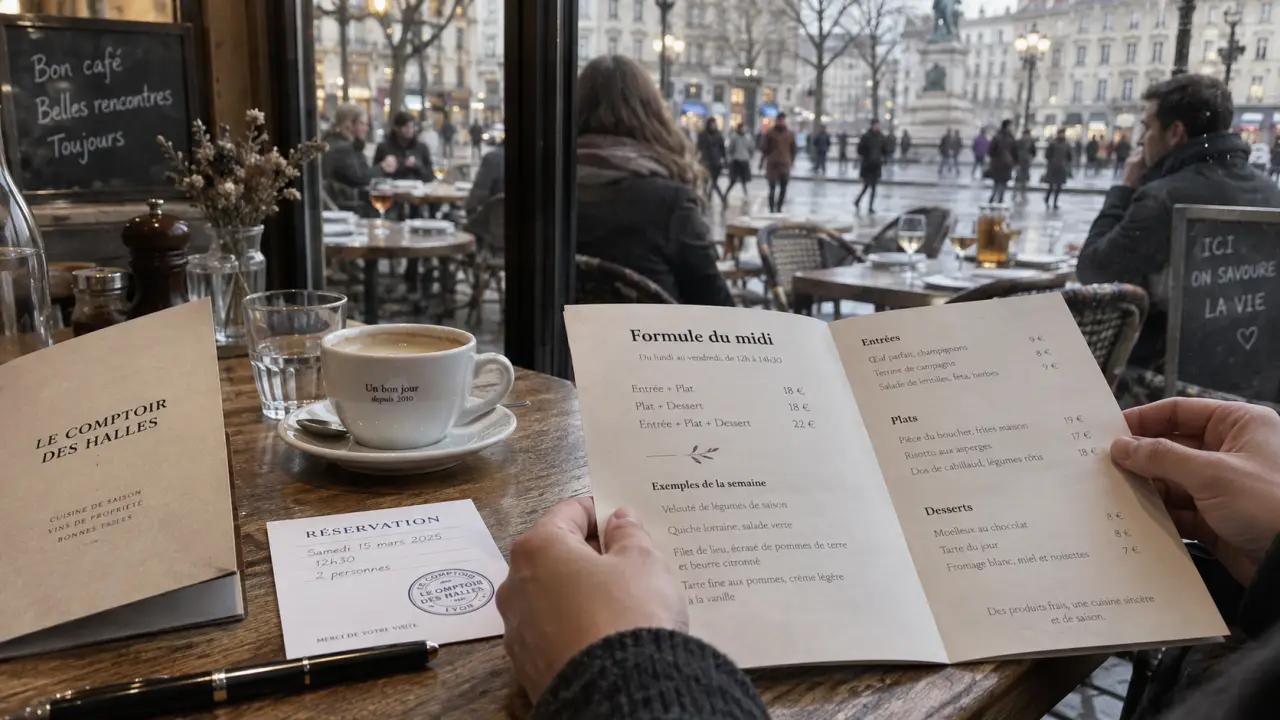 Restaurant place de la république Orléans, formule du midi sur la carte