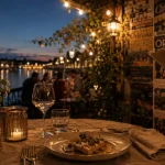 Restaurant terrasse orléans sur les quais de la Loire, vue au bord de l’eau